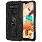 For LG K51 Armor Shockproof TPU + PC Magnetic Protective Case with Invisible Holder(Black)