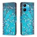 For Tecno Spark Go 2023/Pop 7 Pro Colored Drawing Pattern Leather Phone Case(Plum Blossom)