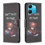 For Tecno Spark Go 2023/Pop 7 Pro Colored Drawing Pattern Leather Phone Case(Bear)