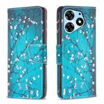 For Tecno Spark 10 Pro Colored Drawing Pattern Leather Phone Case(Plum Blossom)