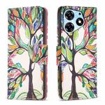 For Tecno Spark 10 Pro Colored Drawing Pattern Leather Phone Case(Tree Life)