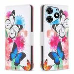 For Tecno Spark 10 Pro Colored Drawing Pattern Leather Phone Case(Butterflies)