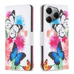 For Tecno Spark 20 Pro Colored Drawing Pattern Leather Phone Case(Butterflies)