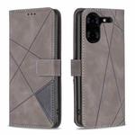 For Tecno Pova 5 Pro 5G Magnetic Buckle Rhombus Texture Leather Phone Case(Grey)