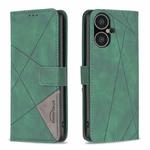 For Tecno Pova Neo 3 Magnetic Buckle Rhombus Texture Leather Phone Case(Green)