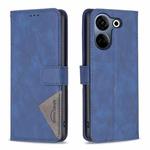 For Tecno Camon 20/Camon 20 Pro 4G Magnetic Buckle Rhombus Texture Leather Phone Case(Blue)