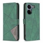 For Tecno Camon 20/Camon 20 Pro 4G Magnetic Buckle Rhombus Texture Leather Phone Case(Green)