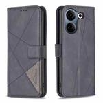 For Tecno Camon 20/Camon 20 Pro 4G Magnetic Buckle Rhombus Texture Leather Phone Case(Black)