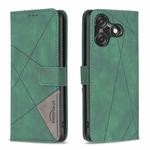 For Tecno Spark 10C Magnetic Buckle Rhombus Texture Leather Phone Case(Green)
