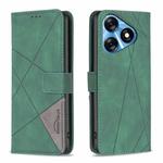For Tecno Spark 10 4G Magnetic Buckle Rhombus Texture Leather Phone Case(Green)