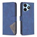 For Tecno Spark 10 Pro Magnetic Buckle Rhombus Texture Leather Phone Case(Blue)