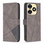 For Tecno Spark Go 2024 / 20C / POP 8 Magnetic Buckle Rhombus Texture Leather Phone Case(Grey)