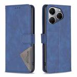 For Tecno Spark 20 Pro Magnetic Buckle Rhombus Texture Leather Phone Case(Blue)