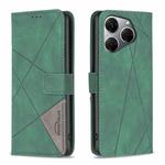 For Tecno Spark 20 Pro Magnetic Buckle Rhombus Texture Leather Phone Case(Green)