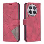 For Tecno Camon 30 Premier 5G Magnetic Buckle Rhombus Texture Leather Phone Case(Red)