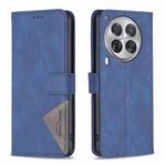 For Tecno Camon 30 Premier 5G Magnetic Buckle Rhombus Texture Leather Phone Case(Blue)