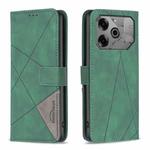 For Tecno Pova 6/6 Pro 5G Magnetic Buckle Rhombus Texture Leather Phone Case(Green)