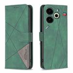 For Tecno Pova 6 Neo Magnetic Buckle Rhombus Texture Leather Phone Case(Green)