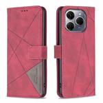 For Tecno Spark 20 Pro 5G Magnetic Buckle Rhombus Texture Leather Phone Case(Red)