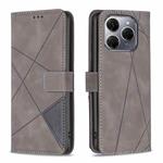 For Tecno Spark 20 Pro 5G Magnetic Buckle Rhombus Texture Leather Phone Case(Grey)