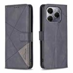 For Tecno Spark 20 Pro 5G Magnetic Buckle Rhombus Texture Leather Phone Case(Black)