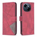 For Tecno Spark Go 1 / Pop 9 Magnetic Buckle Rhombus Texture Leather Phone Case(Red)