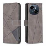 For Tecno Spark Go 1 / Pop 9 Magnetic Buckle Rhombus Texture Leather Phone Case(Grey)