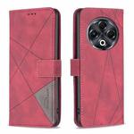 For Tecno Spark 30 4G Magnetic Buckle Rhombus Texture Leather Phone Case(Red)