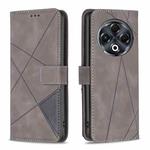 For Tecno Spark 30 4G Magnetic Buckle Rhombus Texture Leather Phone Case(Grey)