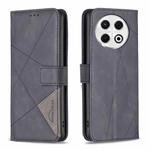 For Tecno Spark 30 Pro 4G Magnetic Buckle Rhombus Texture Leather Phone Case(Black)