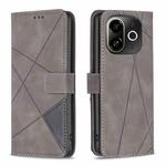 For Tecno POP 9 5G / Spark 30C 5G Magnetic Buckle Rhombus Texture Leather Phone Case(Grey)