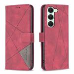 For Tecno Spark 40 Pro 4G Magnetic Buckle Rhombus Texture Leather Phone Case(Red)