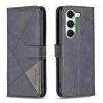 For Tecno Spark 40 Pro 4G Magnetic Buckle Rhombus Texture Leather Phone Case(Black)