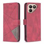 For Tecno Pova 7 Pro 5G Magnetic Buckle Rhombus Texture Leather Phone Case(Red)