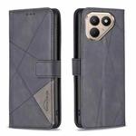 For Tecno Pova 7 Pro 5G Magnetic Buckle Rhombus Texture Leather Phone Case(Black)