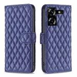 For Tecno Pova 5 Diamond Lattice Wallet Flip Leather Phone Case(Blue)
