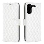 For Tecno Pova 5 Pro 5G Diamond Lattice Wallet Flip Leather Phone Case(White)