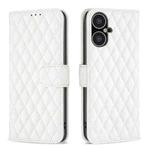 For Tecno Pova Neo 3 Diamond Lattice Wallet Flip Leather Phone Case(White)