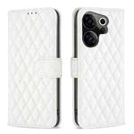 For Tecno Camon 20 Premier Diamond Lattice Wallet Flip Leather Phone Case(White)