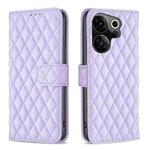 For Tecno Camon 20 Premier Diamond Lattice Wallet Flip Leather Phone Case(Purple)