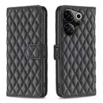 For Tecno Camon 20 Premier Diamond Lattice Wallet Flip Leather Phone Case(Black)