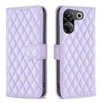 For Tecno Camon 20 Pro 5G Diamond Lattice Wallet Flip Leather Phone Case(Purple)