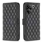 For Tecno Camon 20 Pro 5G Diamond Lattice Wallet Flip Leather Phone Case(Black)