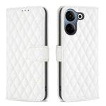 For Tecno Camon 20/Camon 20 Pro 4G Diamond Lattice Wallet Flip Leather Phone Case(White)