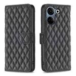 For Tecno Camon 20/Camon 20 Pro 4G Diamond Lattice Wallet Flip Leather Phone Case(Black)