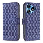 For Tecno Spark 10 4G Diamond Lattice Wallet Flip Leather Phone Case(Blue)