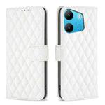For Tecno Spark Go 2023/Pop 7 Pro Diamond Lattice Wallet Flip Leather Phone Case(White)