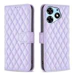 For Tecno Spark 10 Pro Diamond Lattice Wallet Flip Leather Phone Case(Purple)