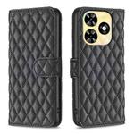 For Tecno Spark 20 Diamond Lattice Wallet Flip Leather Phone Case(Black)