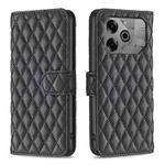 For Tecno Pova 6/6 Pro 5G Diamond Lattice Wallet Flip Leather Phone Case(Black)